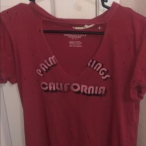 american eagle cut out tee shirt